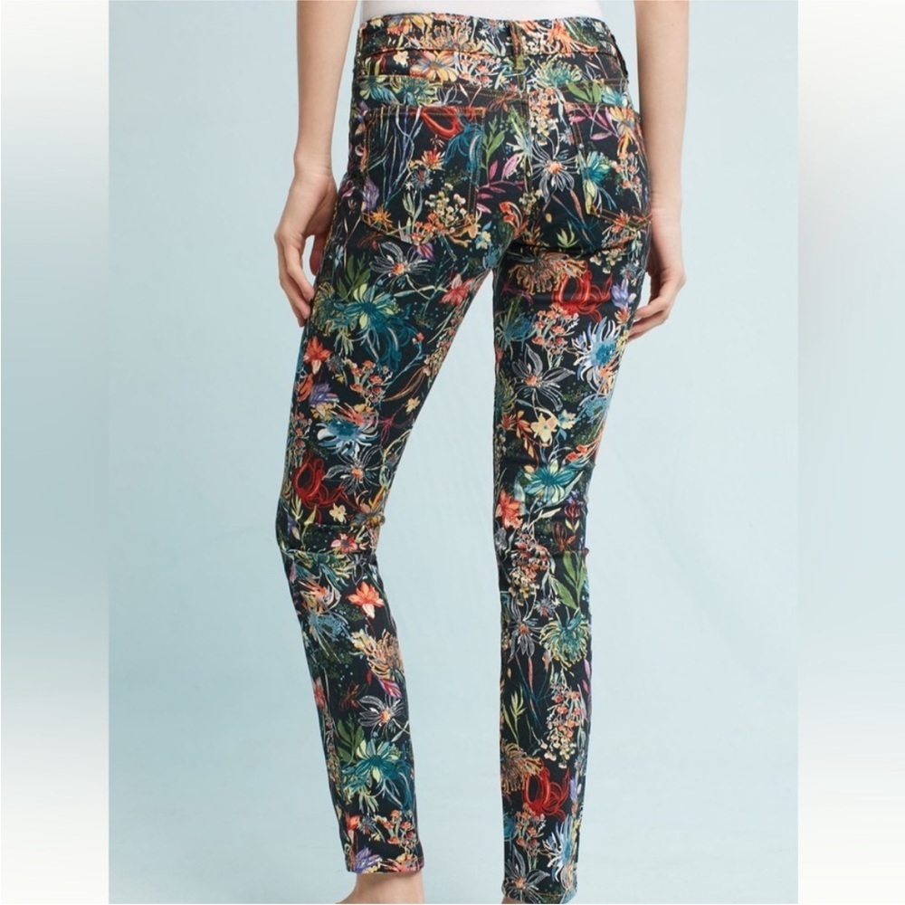 Anthropologie Mid Rise Skinny Jeans with floral print - Picture 10 of 16